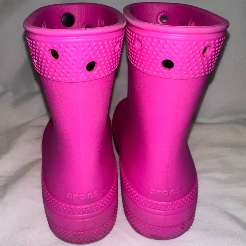 CROCS Pink Rain & Snow Boots with Waterproof Design